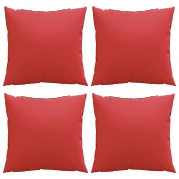 Perne decorative, 4 buc., roșu, 50x50 cm, material textil - Img 4