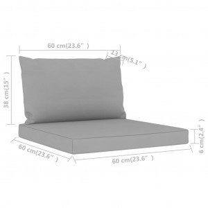 Perne pentru canapea din paleți, 2 buc., gri, material textil - Img 5
