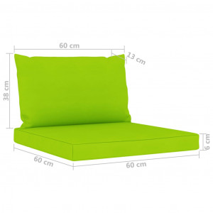 Perne pentru canapea din paleți, 2 buc., verde aprins, textil - Img 5
