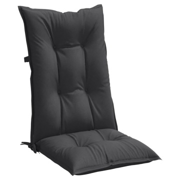 Perne scaun cu spătar înalt, 2 buc. antracit 120x50x7 cm textil - Img 4