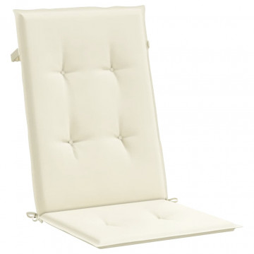 Perne scaun cu spătar înalt, 2 buc., crem, 120x50x3 cm, textil - Img 4