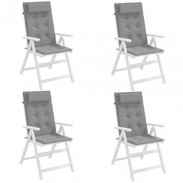 Perne scaun cu spătar înalt 4 buc, gri, țesătură Oxford - Img 4
