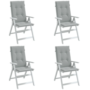 Perne scaun cu spătar înalt 4 buc. melanj gri 120x50x4cm textil - Img 1
