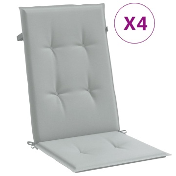Perne scaun cu spătar înalt 4 buc. melanj gri 120x50x4cm textil - Img 2