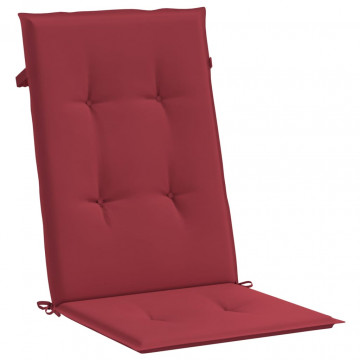 Perne scaun cu spătar înalt, 6 buc., roșu, 120x50x3 cm, textil - Img 4
