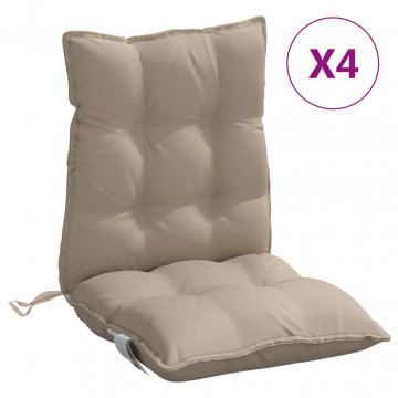 Perne scaun cu spătar mic, 4 buc., gri taupe, textil oxford - Img 2
