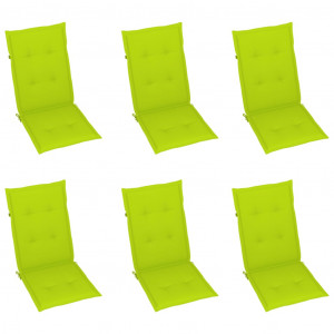 Perne scaun de grădină, 6 buc., verde aprins, 120x50x4 cm - Img 1