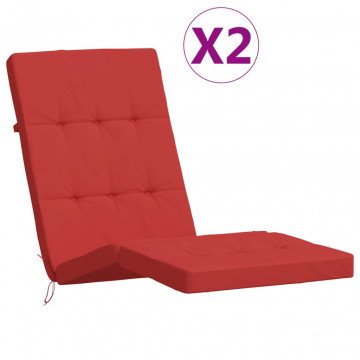 Perne scaun de terasă, 2 buc, roșu, țesătură Oxford - Img 2