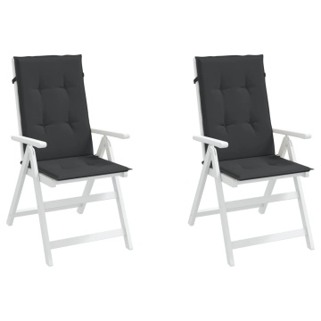 Perne scaun spătar înalt, 2 buc., negru, 120x50x3 cm, textil - Img 3