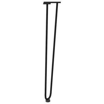 Picioare de masă în ac de păr 4 buc Negru 72 cm Oțel masiv - Img 5