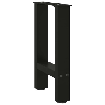Picioare măsuță de cafea Negru 2 buc 38x(42-43) cm Oțel - Img 4