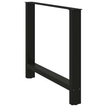 Picioare măsuță de cafea Negru 2 buc 90x(72-73) cm Oțel - Img 4