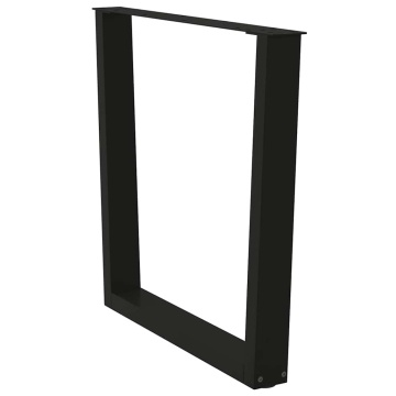 Picioare pentru masă în formă de V 2 buc Negru Oțel - Img 4