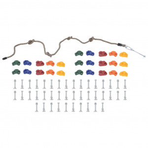 Pietre de cățărat cu funie, 25 buc., multicolor - Img 1