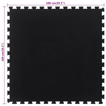 Placă de podea din cauciuc, negru, 12 mm, 100x100 cm - Img 6