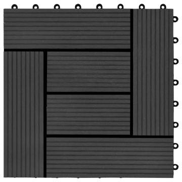 Plăci de pardoseală, 11 buc, negru, 30x30 cm, WPC, 1 mp - Img 6