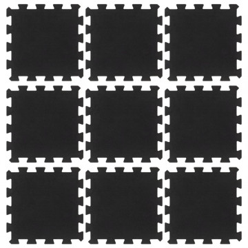 Plăci de podea din cauciuc, 9 buc., negru, 16 mm, 30x30 cm - Img 1