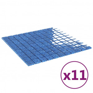 Plăci mozaic autoadezive 11 buc. albastru 30x30 cm sticlă - Img 2