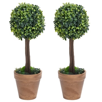 Plante artificiale cimișir cu ghiveci 2 buc. verde 56 cm minge - Img 1