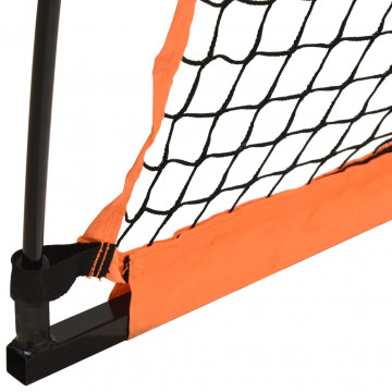 Plasă baseball portabilă portocaliu/negru 183x182x183cm oțel/PE - Img 5