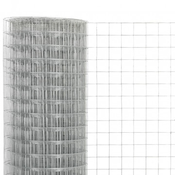 Plasă de sârmă găini, argintiu, 25 x 0,5 m, oțel galvanizat - Img 2