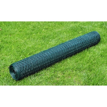 Plasă de sârmă găini, verde, 25 x 0,75 m, cu înveliș PVC - Img 1
