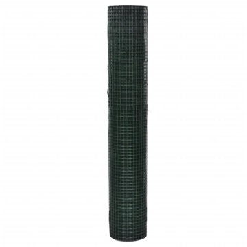Plasă de sârmă găini, verde, 25 x 1 m, oțel galvanizat cu PVC - Img 2