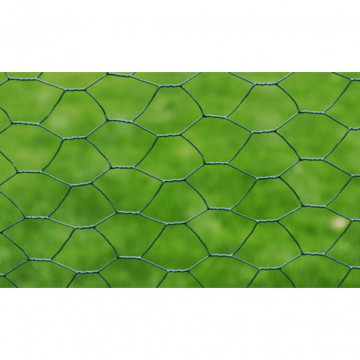Plasă de sârmă găini, verde, 25x0,75 m, oțel galvanizat cu PVC - Img 3