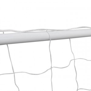 Poartă de fotbal cu plasă alb 182x61x122 cm oțel - Img 6