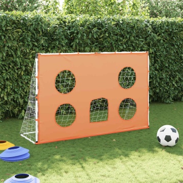 Poartă de fotbal de copii cu covoraș țintă/minge 182x62x118 cm - Img 3