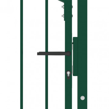 Poartă de gard cu țepușe, verde, 100x125 cm, oțel - Img 4