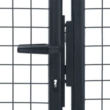 Poartă de grădină din plasă, gri, 400 x 125 cm, oțel galvanizat - Img 4