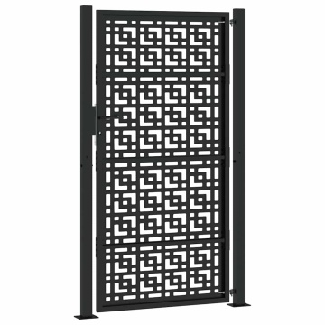 Poarta de gradina neagra 105x180 cm Design cruce de otel - Img 5
