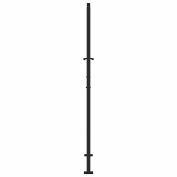 Poarta de gradina neagra 105x180 cm Design cu frunze de otel - Img 8