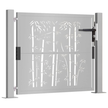 Poartă pentru grădină, 105x105 cm, oțel corten, model bambus - Img 3
