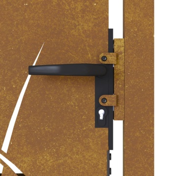 Poartă pentru grădină, 105x105 cm, oțel corten, model iarbă - Img 6
