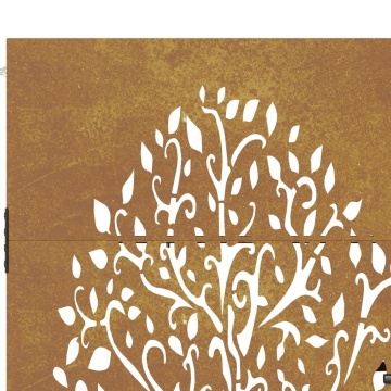 Poartă pentru grădină, 105x130 cm, oțel corten, model copac - Img 7
