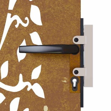 Poartă pentru grădină, 85x100 cm, oțel corten, model copac - Img 6