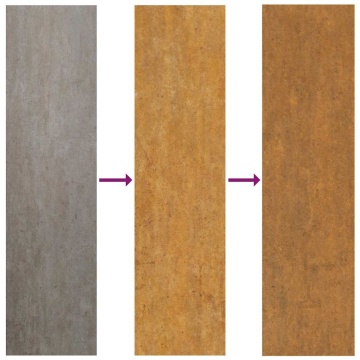 Poartă pentru grădină, 85x150 cm, oțel corten, model bambus - Img 6