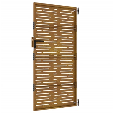 Poartă pentru grădină, 85x175 cm, oțel corten, dreptunghiuri - Img 5