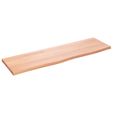 Poliță perete maro deschis 100x30x2 cm lemn masiv stejar tratat - Img 2