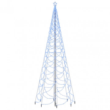 Pom de Crăciun cu stâlp de metal, 1400 LED-uri, albastru, 5 m - Img 2