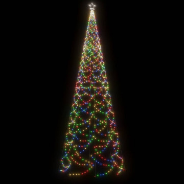 Pom de Crăciun cu stâlp de metal, 1400 LED-uri, colorat, 5 m - Img 4