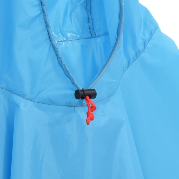 Poncho de ploaie cu glugă, design 2 în 1, albastru, 223x145 cm - Img 8