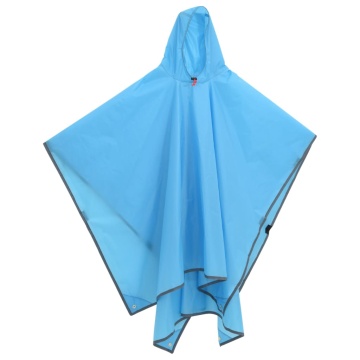 Poncho de ploaie cu glugă, design 2 în 1, albastru, 223x145 cm - Img 2