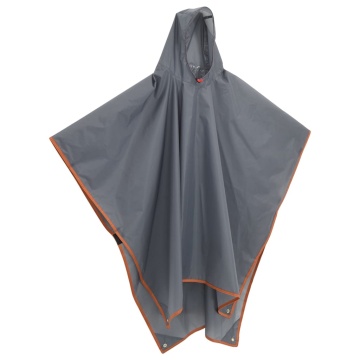 Poncho ploaie cu glugă design 2 în 1 gri/portocaliu 223x145 cm - Img 3