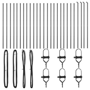Posturi de gard 26 pcs Gri Ø32 mm 200 cm Oțel galvanizat - Img 2
