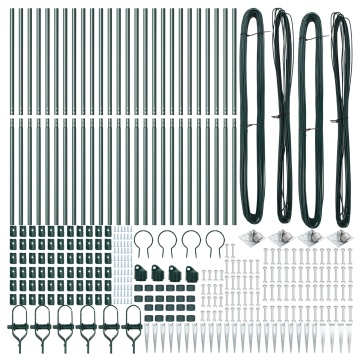 Posturi de gard cu vârf 26 buc Ø32 mm 140 cm Oțel galvanizat - Img 3