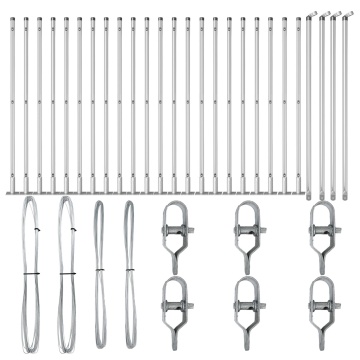Posturile Fence Set de 26 Oțel galvanizat 3.2 x 3.2 x 110 cm - Img 2