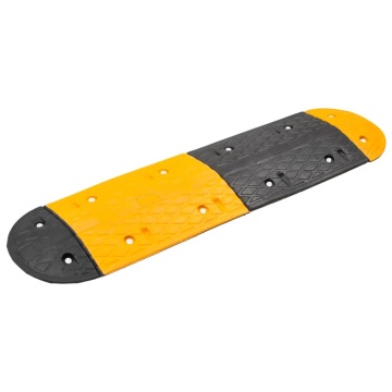 Prag limitator de viteză galben și negru 129x32,5x4 cm cauciuc - Img 1